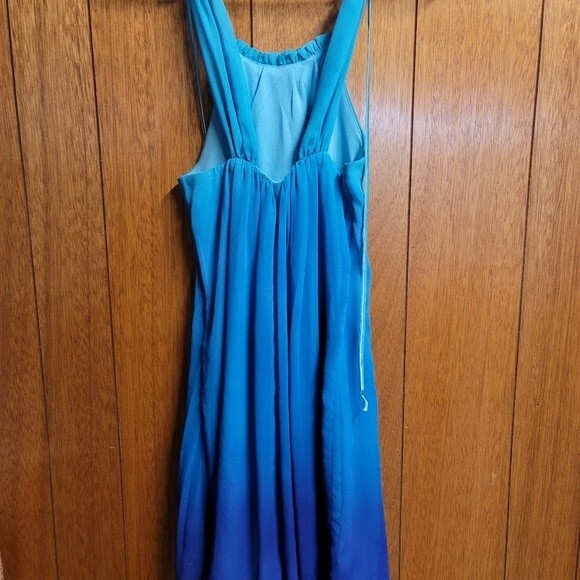 B darlin sleeveless blue hombre dress - Picture 2 of 3